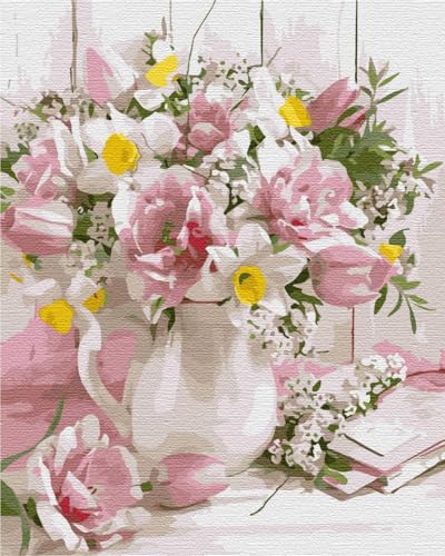 Artnapi Malen nach Zahlen Erwachsene mit Rahmen | DIY Handgemalt | Blumen - Zarte Blumen | Kit für Anfänger und Erwachsene | Set inklusive Acrylfarben & Pinsel | 40x50cm Leinwand | Ideal als Geschenk Artnapi Malen nach Zahlen Erwachsene mit Rahmen | DIY Handgemalt | Blumen - Zarte Blumen | Kit für Anfänger und Erwachsene | Set inklusive Acrylfarben & Pinsel | 40x50cm Leinwand | Ideal als Geschenk von Artnapi