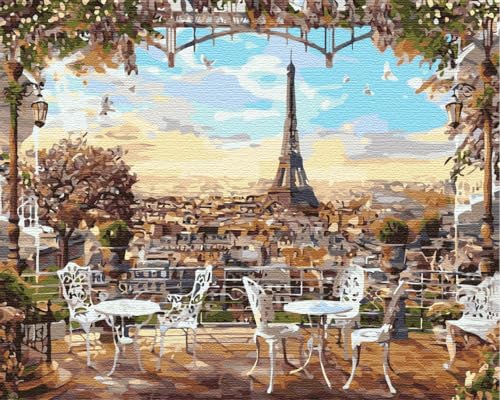 Artnapi Malen nach Zahlen Erwachsene mit Rahmen | DIY Handgemalt | Café mit Blick auf Eiffelturm | Kit für Anfänger und Erwachsene | Set inklusive Acrylfarben & Pinsel | 40x50cm Leinwand | Geschenke Artnapi Malen nach Zahlen Erwachsene mit Rahmen | DIY Handgemalt | Café mit Blick auf Eiffelturm | Kit für Anfänger und Erwachsene | Set inklusive Acrylfarben & Pinsel | 40x50cm Leinwand | Geschenke von Artnapi
