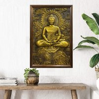 Buddha Wand Kunst - Good Luck Decor Spirituelle Buddha Einzigartige Resin Wandbehang Meditation Relief Wand Art von Artociti