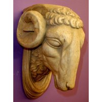 Schafbock-Kopf-Wand-Plakette Skulptur Antik-Finish Statue von ArtofHistory