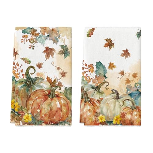 Artoid Mode Aquarell Ahornblätter Kürbisse Herbst Küchentücher Geschirrtücher, 42x65 cm Fall Saisonale Dekoration Polyester Handtücher 2er Set Artoid Mode Aquarell Ahornblätter Kürbisse Herbst Küchentücher Geschirrtücher, 42x65 cm Fall Saisonale Dekoration Polyester Handtücher 2er Set von Artoid Mode