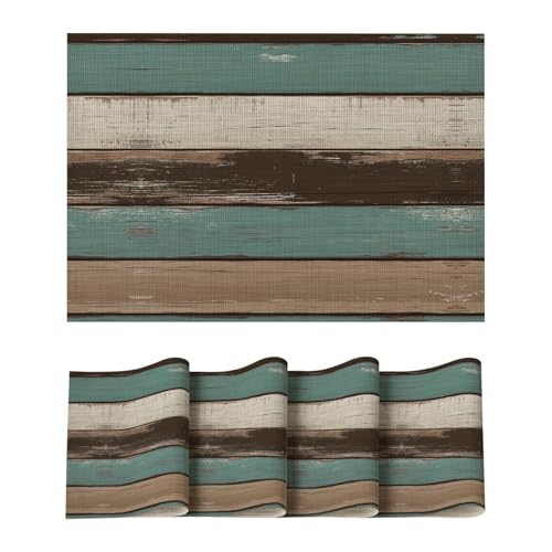 Artoid Mode Blau Holz Rustikal Herbst PVC Platzsets 4er Set, 30x45cm Tischsets Schmutzabweisend Hitzebeständig Platzdeckchen Küche Deko Artoid Mode Blau Holz Rustikal Herbst PVC Platzsets 4er Set, 30x45cm Tischsets Schmutzabweisend Hitzebeständig Platzdeckchen Küche Deko von Artoid Mode