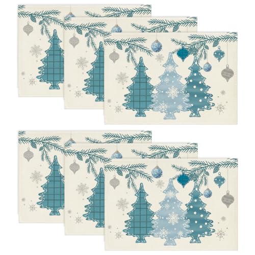 Artoid Mode Blau Kiefer Bäume Weihnachten Platzsets 6er Set, 30x45cm Winter Xmas Tischset Waschbar Platzdeckchen Küche Party Deko Artoid Mode Blau Kiefer Bäume Weihnachten Platzsets 6er Set, 30x45cm Winter Xmas Tischset Waschbar Platzdeckchen Küche Party Deko von Artoid Mode