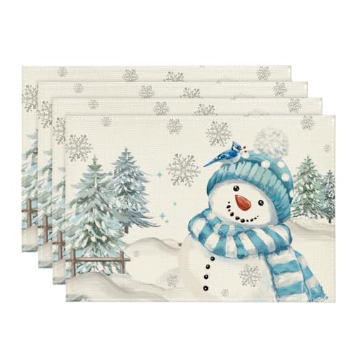 Artoid Mode Blau Schneemann Weihnachten Platzsets 4er Set, 30x45cm Winter Xmas Tischset Waschbar Platzdeckchen Küche Party Deko Artoid Mode Blau Schneemann Weihnachten Platzsets 4er Set, 30x45cm Winter Xmas Tischset Waschbar Platzdeckchen Küche Party Deko von Artoid Mode