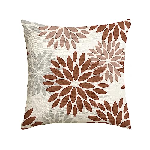 Artoid Mode Blumen Braun Dahlien Herbst Kissenbezug, 45x45 cm Saisonnal Sommer Zierkissenbezug Couch Wohnzimmer Deko von Artoid Mode