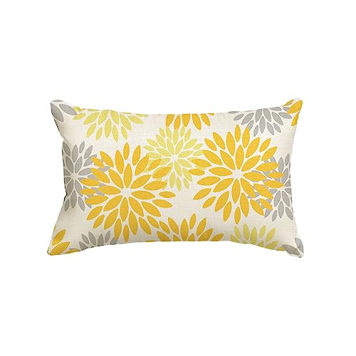 Artoid Mode Blumen Gelb Dahlien Sommer Kissenbezug, 30x50 cm Saisonnal Zierkissenbezug Couch Wohnzimmer Deko von Artoid Mode