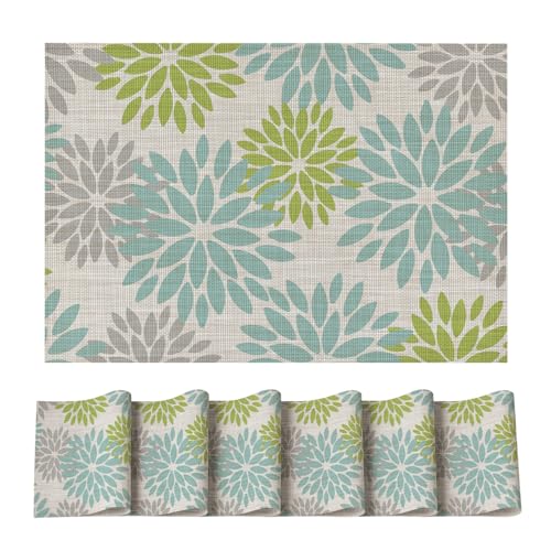Artoid Mode Blumen Grün Dahlien Sommer PVC Platzsets 6er Set, 30x45cm Tischsets Schmutzabweisend Hitzebeständig Platzdeckchen Küche Deko Artoid Mode Blumen Grün Dahlien Sommer PVC Platzsets 6er Set, 30x45cm Tischsets Schmutzabweisend Hitzebeständig Platzdeckchen Küche Deko von Artoid Mode