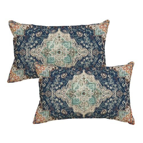 Artoid Mode Boho Bohemia Stil Vintage Blau Kissenbezüge 2er Set, 30x50 cm Saisonnal Zierkissenbezug Cushion Cover Couch Wohnzimmer Deko Artoid Mode Boho Bohemia Stil Vintage Blau Kissenbezüge 2er Set, 30x50 cm Saisonnal Zierkissenbezug Cushion Cover Couch Wohnzimmer Deko von Artoid Mode
