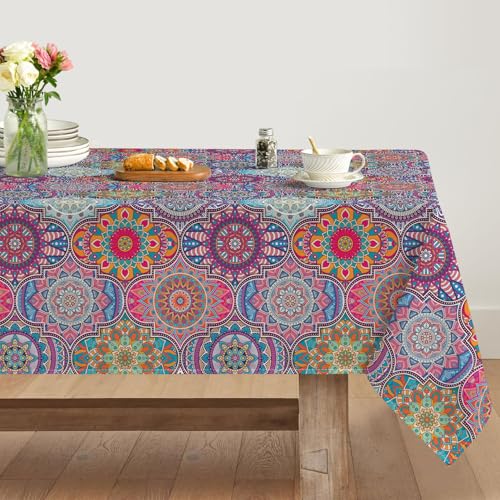 Artoid Mode Boho Vintage Geometrie Marokkanisch Mandala Tischdecke 140x160 cm, Fleckschutz Tischwäsche Küche Dekoration Urlaub Party Dekor Artoid Mode Boho Vintage Geometrie Marokkanisch Mandala Tischdecke 140x160 cm, Fleckschutz Tischwäsche Küche Dekoration Urlaub Party Dekor von Artoid Mode