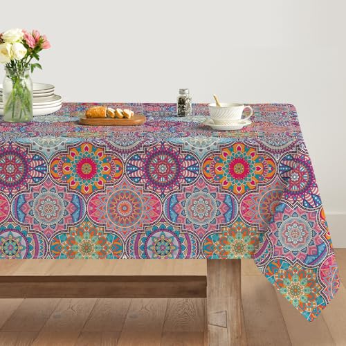 Artoid Mode Boho Vintage Geometrie Marokkanisch Mandala Tischdecke 140x180 cm, Fleckschutz Tischwäsche Küche Dekoration Urlaub Party Dekor Artoid Mode Boho Vintage Geometrie Marokkanisch Mandala Tischdecke 140x180 cm, Fleckschutz Tischwäsche Küche Dekoration Urlaub Party Dekor von Artoid Mode