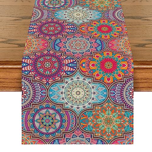 Artoid Mode Boho Vintage Geometrie Marokkanisch Mandala Tischläufer, Küche Esstisch Hochzeit Bankett Dekoration Urlaub Party Dekor 40x140 cm von Artoid Mode