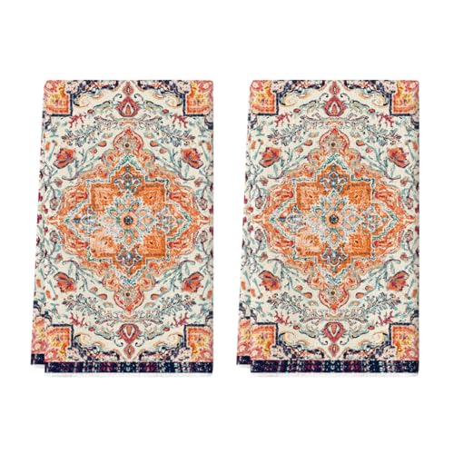 Artoid Mode Boho Vintage Geometrie Marokkanische Bunt Küchentücher Geschirrtücher, 42x65 cm Saisonale Dekoration Handtücher 2er Set von Artoid Mode