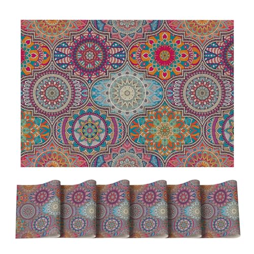 Artoid Mode Boho Vintage Marokkanisch PVC Platzsets 6er Set, 30x45cm Tischsets Schmutzabweisend Hitzebeständig Platzdeckchen Küche Deko Artoid Mode Boho Vintage Marokkanisch PVC Platzsets 6er Set, 30x45cm Tischsets Schmutzabweisend Hitzebeständig Platzdeckchen Küche Deko von Artoid Mode