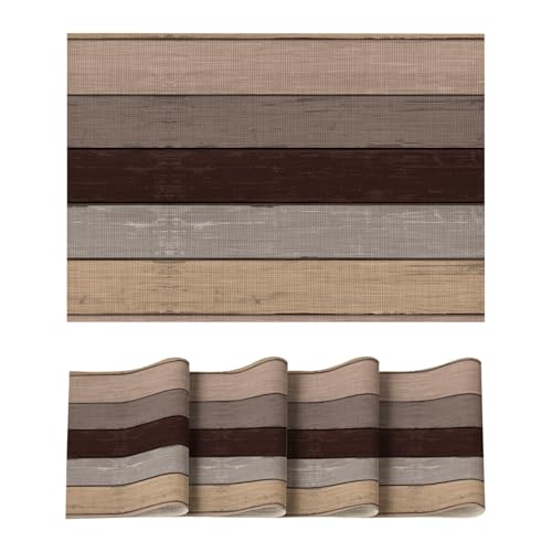 Artoid Mode Braun Holz Rustikal Herbst PVC Platzsets 4er Set, 30x45cm Tischsets Schmutzabweisend Hitzebeständig Platzdeckchen Küche Deko Artoid Mode Braun Holz Rustikal Herbst PVC Platzsets 4er Set, 30x45cm Tischsets Schmutzabweisend Hitzebeständig Platzdeckchen Küche Deko von Artoid Mode