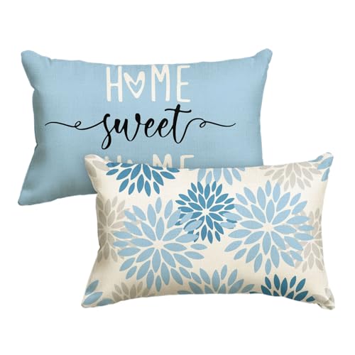Artoid Mode Eisblau Dahlien Blumen Frühling Kissenbezüge 2er Set, 30x50 cm Zierkissenbezug Cushion Cover Couch Wohnzimmer Außenbereich Deko Artoid Mode Eisblau Dahlien Blumen Frühling Kissenbezüge 2er Set, 30x50 cm Zierkissenbezug Cushion Cover Couch Wohnzimmer Außenbereich Deko von Artoid Mode