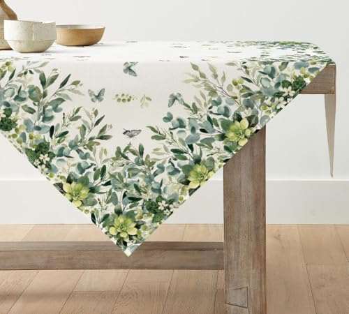 Artoid Mode Eukalyptus Blätter Frühling Tischwäsche, Saisonnal Sommer Küche Tisch Dekoration Drinnen Urlaub Party Dekor 85x85 cm von Artoid Mode