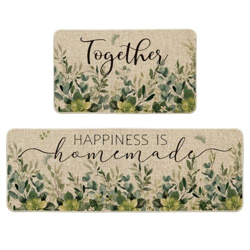 Artoid Mode Eukalyptus Blätter Together Frühling Küchenteppich 2er Set, Waschbar Dekoration Küchenmatten für Innen Außen Dekor - 43x73 and 43x118 cm Artoid Mode Eukalyptus Blätter Together Frühling Küchenteppich 2er Set, Waschbar Dekoration Küchenmatten für Innen Außen Dekor - 43x73 and 43x118 cm von Artoid Mode