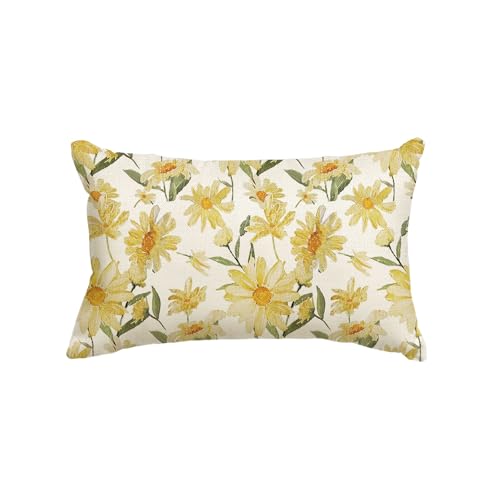 Artoid Mode Gelb Sonnenschein Gänseblümchen Frühling Kissenbezug, 30x50 cm Sommer Saisonnal Zierkissenbezug Cushion Cover Couch Wohnzimmer Deko von Artoid Mode