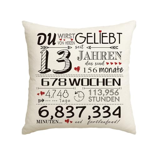 Artoid Mode Geschenk Für 13 Jahre Junge Für 13 Jahre Mädchen Kissenbezug, 45x45 cm Geburtstagsgeschenke Zierkissenbezug 9-70 Happy Birthday von Artoid Mode