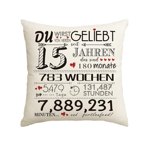 Artoid Mode Geschenk Für 15 Jahre Junge Für 15 Jahre Mädchen Kissenbezug, 45x45 cm Geburtstagsgeschenke Zierkissenbezug 9-70 Happy Birthday von Artoid Mode