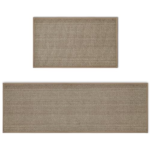 Artoid Mode Grau Absorptionsfähigkeit Hause Dekor Küchenteppich 2er Set, Waschbar Dekoration Küchenmatten für Innen Außen - 43x73 and 43x118 cm von Artoid Mode