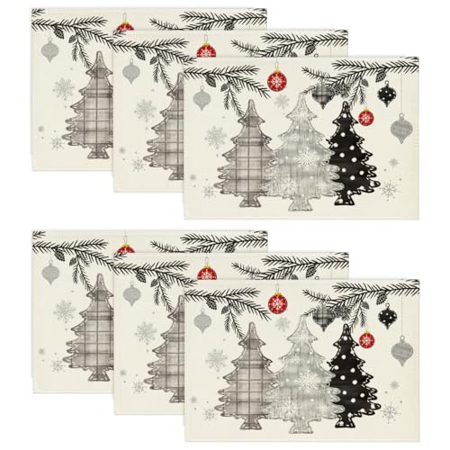 Artoid Mode Grau Kiefer Bäume Weihnachten Platzsets 6er Set, 30x45cm Winter Xmas Tischset Waschbar Platzdeckchen Küche Party Deko Artoid Mode Grau Kiefer Bäume Weihnachten Platzsets 6er Set, 30x45cm Winter Xmas Tischset Waschbar Platzdeckchen Küche Party Deko von Artoid Mode