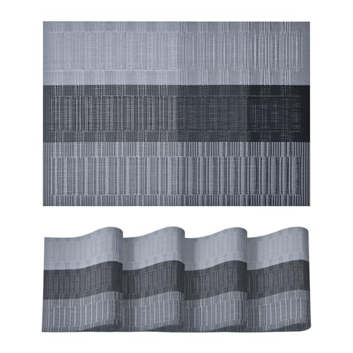 Artoid Mode Grau Schwarz PVC Platzsets 4er Set, 30x45cm Tischsets Waschbar Tischmatten Schmutzabweisend Hitzebeständig Platzdeckchen Küche Deko Artoid Mode Grau Schwarz PVC Platzsets 4er Set, 30x45cm Tischsets Waschbar Tischmatten Schmutzabweisend Hitzebeständig Platzdeckchen Küche Deko von Artoid Mode
