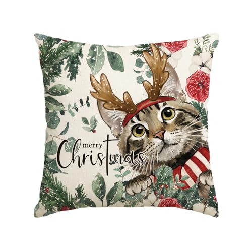 Artoid Mode Holly Katze Eukalyptus Blätter Merry Christmas Weihnachten Kissenbezug, 45x45 cm Xmas Zierkissenbezug Cushion Cover Couch Wohnzimmer Deko Artoid Mode Holly Katze Eukalyptus Blätter Merry Christmas Weihnachten Kissenbezug, 45x45 cm Xmas Zierkissenbezug Cushion Cover Couch Wohnzimmer Deko von Artoid Mode
