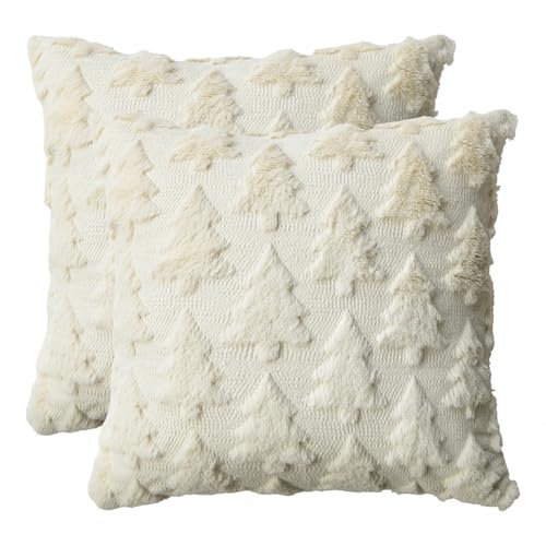 Artoid Mode Künstliche Pelz Beige Kiefern Xmas Bäume Weihnachten Kissenbezüge 2er Set, 45x45 cm Winter Plüsch Samt Zierkissenbezug Schlafzimmer Deko Artoid Mode Künstliche Pelz Beige Kiefern Xmas Bäume Weihnachten Kissenbezüge 2er Set, 45x45 cm Winter Plüsch Samt Zierkissenbezug Schlafzimmer Deko von Artoid Mode