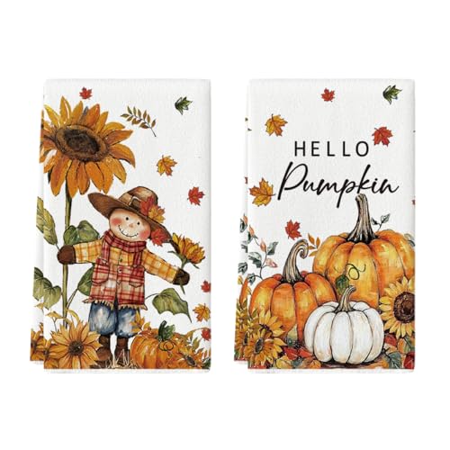 Artoid Mode Kürbisse Vogelscheuche Sonnenblumen Ahornblätter Herbst Küchentücher Geschirrtücher, 42x65 cm Fall Dekoration Polyester Handtücher 2er Set Artoid Mode Kürbisse Vogelscheuche Sonnenblumen Ahornblätter Herbst Küchentücher Geschirrtücher, 42x65 cm Fall Dekoration Polyester Handtücher 2er Set von Artoid Mode