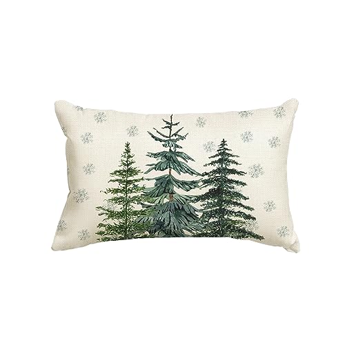 Artoid Mode Kiefern Schneeflocken Weihnachten Kissenbezug, 30x50cm Winter Zierkissenbezug Couch Wohnzimmer Deko von Artoid Mode