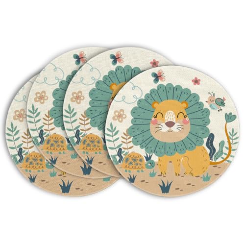 Artoid Mode Löwe Schildkröte Dschungel Kinder 4er Set Platzsets, 37cm Küche Tisch Dekoration Drinnen Urlaub Party Dekor Artoid Mode Löwe Schildkröte Dschungel Kinder 4er Set Platzsets, 37cm Küche Tisch Dekoration Drinnen Urlaub Party Dekor von Artoid Mode