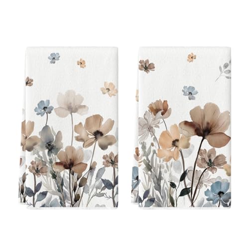 Artoid Mode Muster Geometrische Wilde Blumen Frühling Küchentücher Geschirrtücher, 42x65 cm Sommer Saisonale Dekoration Polyester Handtücher 2er Set von Artoid Mode