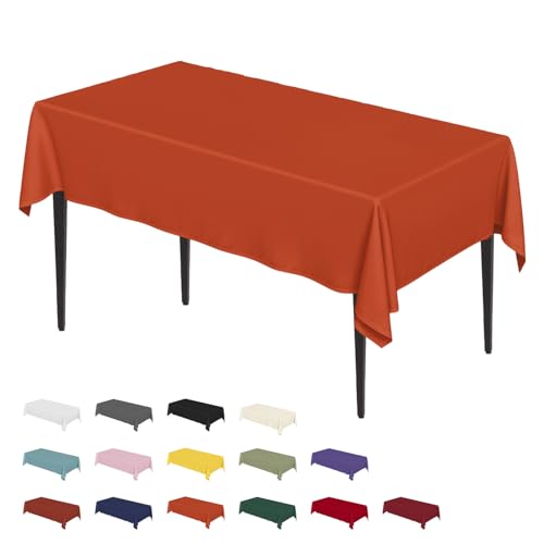 Artoid Mode Orange Fleckschutz Leinenoptik Tischdecke Eckig 140x220 cm, Leinendecke Tischtuch Abwaschbar Tischwäsche Küche Garten Urlaub Party Dekor von Artoid Mode