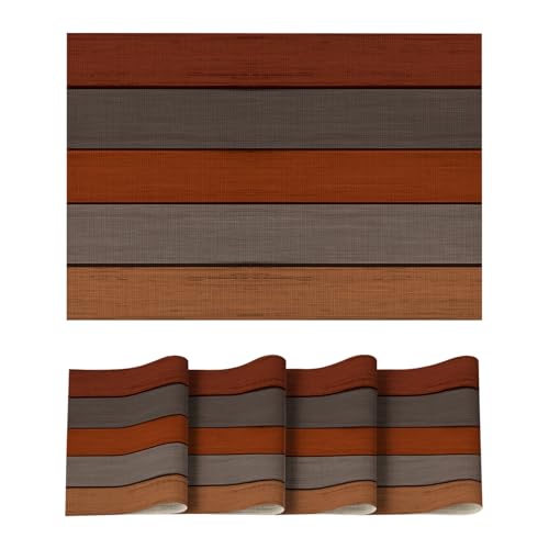 Artoid Mode Orange Holz Rustikal Herbst PVC Platzsets 4er Set, 30x45cm Tischsets Schmutzabweisend Hitzebeständig Platzdeckchen Küche Deko Artoid Mode Orange Holz Rustikal Herbst PVC Platzsets 4er Set, 30x45cm Tischsets Schmutzabweisend Hitzebeständig Platzdeckchen Küche Deko von Artoid Mode