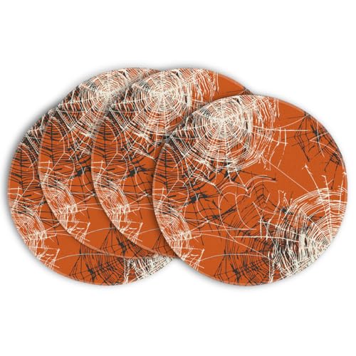 Artoid Mode Orange Spinnennetz Halloween 4er Set Platzsets, 37cm Küche Urlaub Tischsets Platzdeckchen Tisch Dekoration Drinnen Urlaub Party Dekor Artoid Mode Orange Spinnennetz Halloween 4er Set Platzsets, 37cm Küche Urlaub Tischsets Platzdeckchen Tisch Dekoration Drinnen Urlaub Party Dekor von Artoid Mode