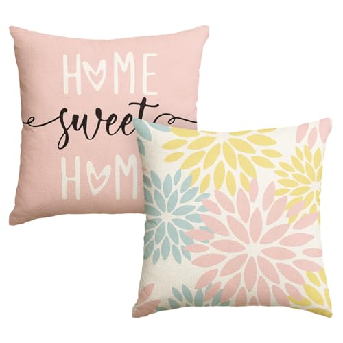 Artoid Mode Rosa Blau Dahlien Blumen Kissenbezüge 2er Set, 45x45 cm Frühling Zierkissenbezug Cushion Cover Couch Wohnzimmer Außenbereich Deko Artoid Mode Rosa Blau Dahlien Blumen Kissenbezüge 2er Set, 45x45 cm Frühling Zierkissenbezug Cushion Cover Couch Wohnzimmer Außenbereich Deko von Artoid Mode
