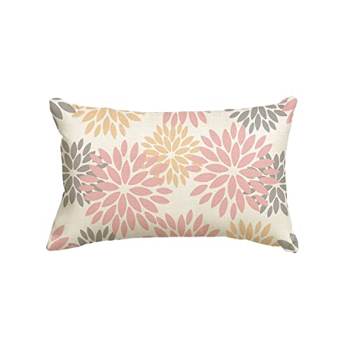 Artoid Mode Rosa Blumen Dahlien Sommer Kissenbezug, 30x50 cm Saisonnal Zierkissenbezug Couch Wohnzimmer Deko von Artoid Mode