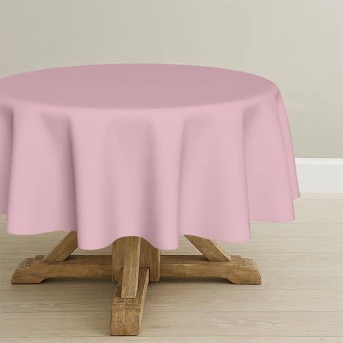 Artoid Mode Rosa Fleckschutz Leinenoptik Tischdecke Rund 140 cm, Leinendecke Tischtuch Abwaschbar Tischwäsche Küche Garten Urlaub Party Dekor von Artoid Mode