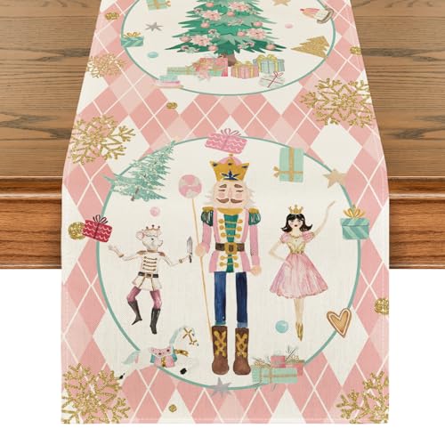 Artoid Mode Rosa Nussknacker Diamant Plaid Weihnachten Tischläufer, Winter Küche Tisch Dekoration Drinnen Urlaub Party Dekor 40x100 cm Artoid Mode Rosa Nussknacker Diamant Plaid Weihnachten Tischläufer, Winter Küche Tisch Dekoration Drinnen Urlaub Party Dekor 40x100 cm von Artoid Mode