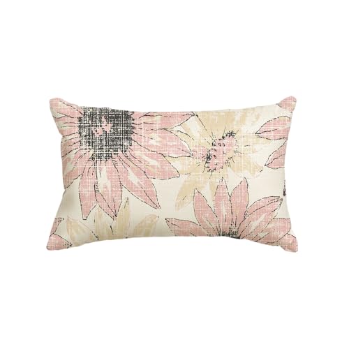 Artoid Mode Rosa Retro Gänseblümchen Frühling Kissenbezug, 30x50 cm Sommer Zierkissenbezug Cushion Cover Couch Wohnzimmer Deko von Artoid Mode