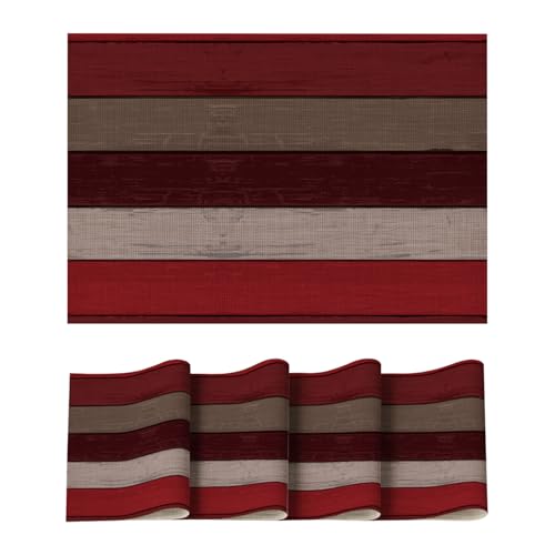 Artoid Mode Rot Holz Rustikal Herbst PVC Platzsets 4er Set, 30x45cm Tischsets Schmutzabweisend Hitzebeständig Platzdeckchen Küche Deko Artoid Mode Rot Holz Rustikal Herbst PVC Platzsets 4er Set, 30x45cm Tischsets Schmutzabweisend Hitzebeständig Platzdeckchen Küche Deko von Artoid Mode