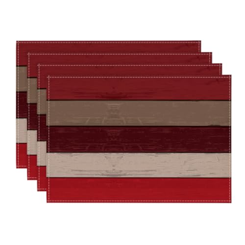 Artoid Mode Rot Planken Antik Alt Rustikal Holz Herbst Platzsets 4er Set, 30x45cm Urlaub Tischsets Waschbar Platzdeckchen Küche Party Deko Artoid Mode Rot Planken Antik Alt Rustikal Holz Herbst Platzsets 4er Set, 30x45cm Urlaub Tischsets Waschbar Platzdeckchen Küche Party Deko von Artoid Mode