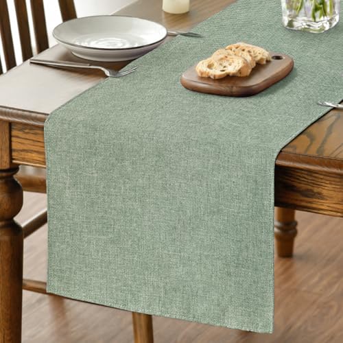 Artoid Mode Salbei Grün Herbst Tischläufer, Saisonnal Abwaschbar Küche Esstisch Tisch Dekoration Drinnen Urlaub Party Dekor 40x180 cm von Artoid Mode