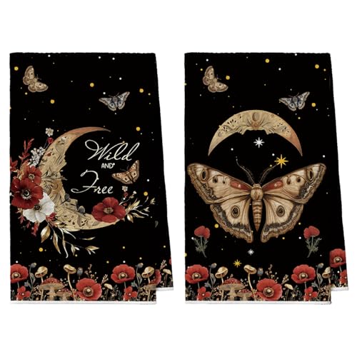 Artoid Mode Schmetterling Mond Blumen Halloween Bar Küchentücher Geschirrtücher, 42x65 cm Pilz Mikrofaser Saugfähig Handtücher Küchen Deko 2er Set Artoid Mode Schmetterling Mond Blumen Halloween Bar Küchentücher Geschirrtücher, 42x65 cm Pilz Mikrofaser Saugfähig Handtücher Küchen Deko 2er Set von Artoid Mode