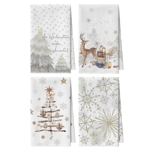 Artoid Mode Schneeflocken Bäume Geschenke Rentier Bar Weihnachten Küchentücher Geschirrtücher, 42x65 cm Mikrofaser Saugfähig Stern Küchen Deko 4er Set Artoid Mode Schneeflocken Bäume Geschenke Rentier Bar Weihnachten Küchentücher Geschirrtücher, 42x65 cm Mikrofaser Saugfähig Stern Küchen Deko 4er Set von Artoid Mode