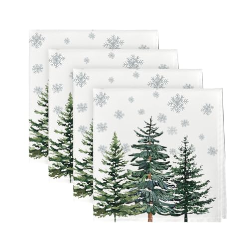 Artoid Mode Schneeflocken Bäume Weihnachten Stoffservietten 4er Set, 45x45cm Winter Christmas Küche Dekoration Abendessen Cafe Feiern Dekor Artoid Mode Schneeflocken Bäume Weihnachten Stoffservietten 4er Set, 45x45cm Winter Christmas Küche Dekoration Abendessen Cafe Feiern Dekor von Artoid Mode
