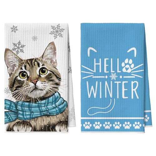 Artoid Mode Schneeflocken Kazte Hello Winter Bar Weihnachten Küchentücher Geschirrtücher, 42x65 cm Mikrofaser Saugfähig Handtücher Küchen Deko 2er Set Artoid Mode Schneeflocken Kazte Hello Winter Bar Weihnachten Küchentücher Geschirrtücher, 42x65 cm Mikrofaser Saugfähig Handtücher Küchen Deko 2er Set von Artoid Mode