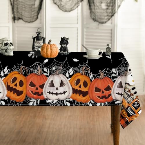 Artoid Mode Schwarz Spinnennetz Blätter Kürbisse Halloween Tischdecke 140x200 cm, Spinnen Fleckschutz Tischwäsche Küche Dekoration Party Dekor Artoid Mode Schwarz Spinnennetz Blätter Kürbisse Halloween Tischdecke 140x200 cm, Spinnen Fleckschutz Tischwäsche Küche Dekoration Party Dekor von Artoid Mode