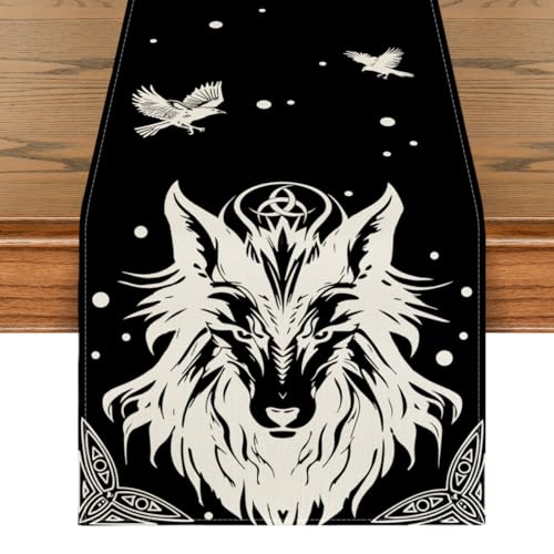 Artoid Mode Schwarz Wikinger Wolf Rabe Tischläufer, Saisonnal Frühling Küche Couchtisch Dekoration Drinnen Urlaub Party Dekor 40x180 cm Artoid Mode Schwarz Wikinger Wolf Rabe Tischläufer, Saisonnal Frühling Küche Couchtisch Dekoration Drinnen Urlaub Party Dekor 40x180 cm von Artoid Mode